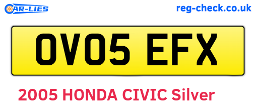 OV05EFX are the vehicle registration plates.