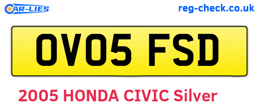 OV05FSD are the vehicle registration plates.