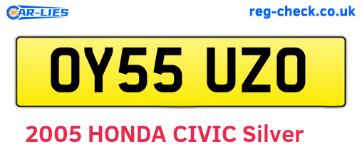 OY55UZO are the vehicle registration plates.