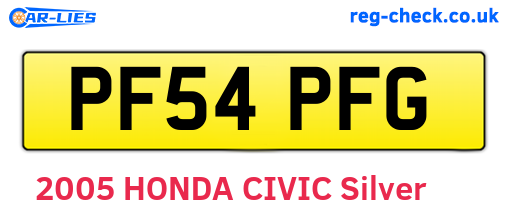 PF54PFG are the vehicle registration plates.