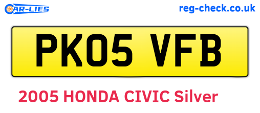 PK05VFB are the vehicle registration plates.