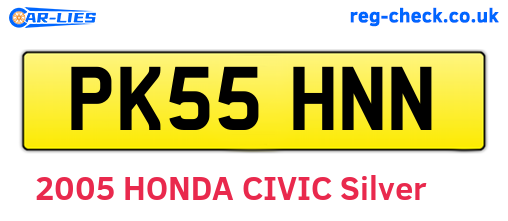 PK55HNN are the vehicle registration plates.