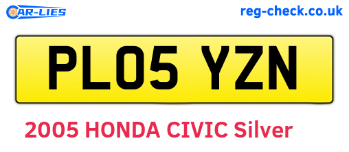 PL05YZN are the vehicle registration plates.