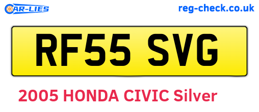 RF55SVG are the vehicle registration plates.