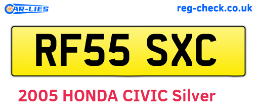 RF55SXC are the vehicle registration plates.
