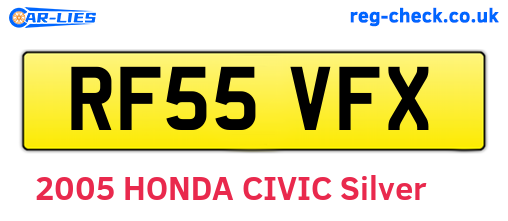 RF55VFX are the vehicle registration plates.