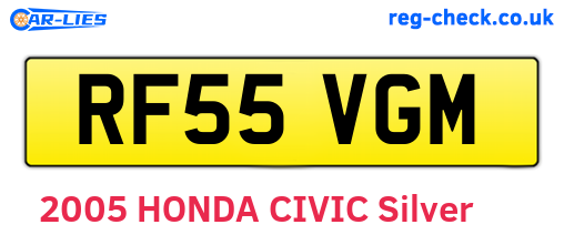 RF55VGM are the vehicle registration plates.
