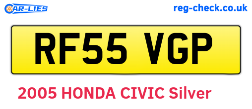 RF55VGP are the vehicle registration plates.