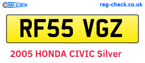 RF55VGZ are the vehicle registration plates.