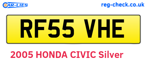 RF55VHE are the vehicle registration plates.