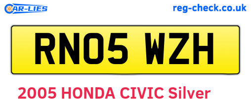 RN05WZH are the vehicle registration plates.