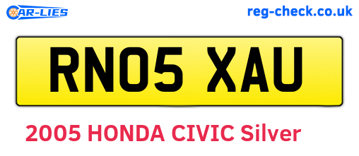 RN05XAU are the vehicle registration plates.
