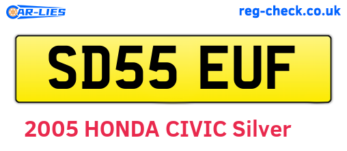 SD55EUF are the vehicle registration plates.
