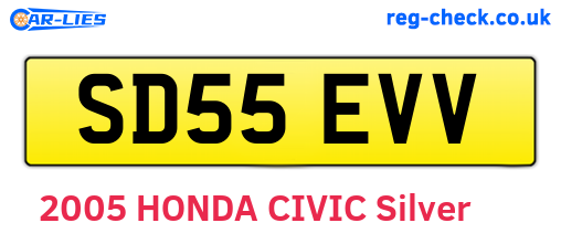 SD55EVV are the vehicle registration plates.