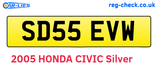 SD55EVW are the vehicle registration plates.