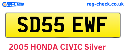 SD55EWF are the vehicle registration plates.