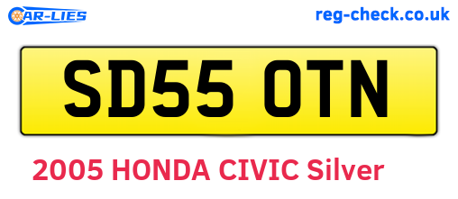 SD55OTN are the vehicle registration plates.