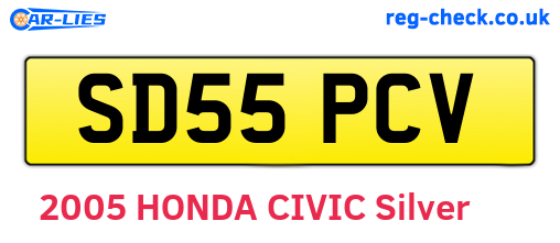 SD55PCV are the vehicle registration plates.