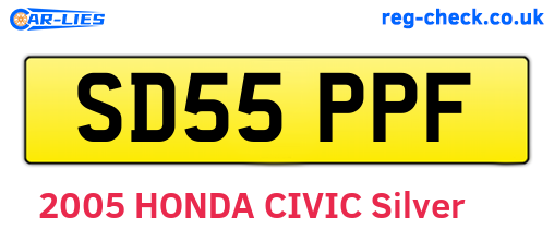 SD55PPF are the vehicle registration plates.