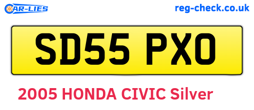 SD55PXO are the vehicle registration plates.