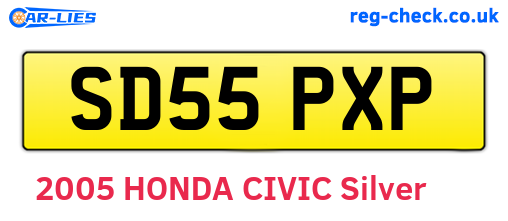 SD55PXP are the vehicle registration plates.