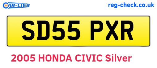 SD55PXR are the vehicle registration plates.