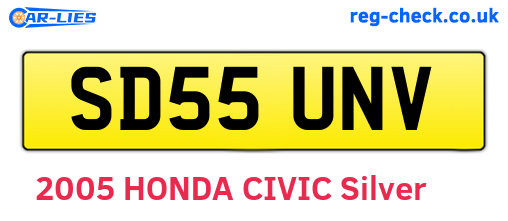 SD55UNV are the vehicle registration plates.