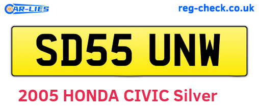 SD55UNW are the vehicle registration plates.