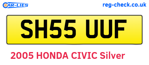 SH55UUF are the vehicle registration plates.