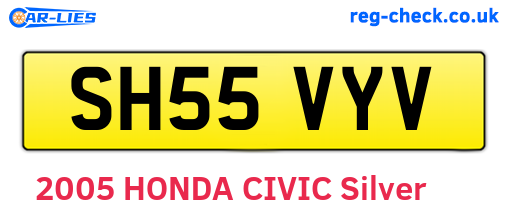 SH55VYV are the vehicle registration plates.