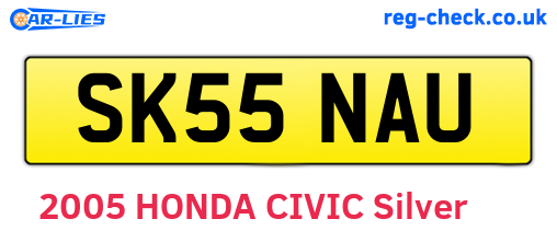 SK55NAU are the vehicle registration plates.