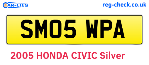 SM05WPA are the vehicle registration plates.