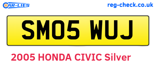 SM05WUJ are the vehicle registration plates.