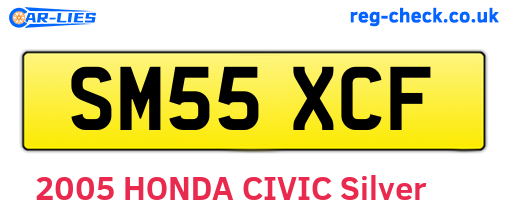 SM55XCF are the vehicle registration plates.