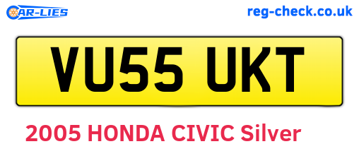 VU55UKT are the vehicle registration plates.