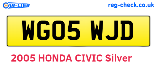 WG05WJD are the vehicle registration plates.