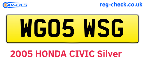 WG05WSG are the vehicle registration plates.