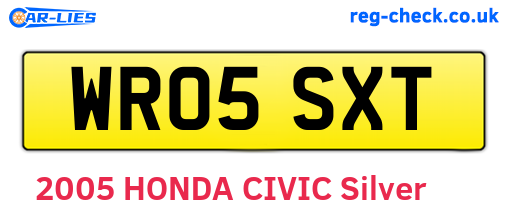 WR05SXT are the vehicle registration plates.
