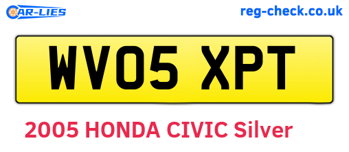 WV05XPT are the vehicle registration plates.
