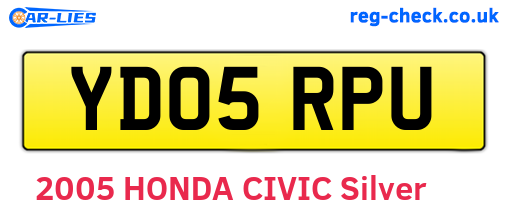 YD05RPU are the vehicle registration plates.
