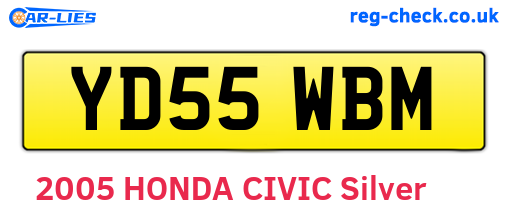 YD55WBM are the vehicle registration plates.