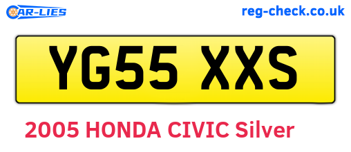 YG55XXS are the vehicle registration plates.