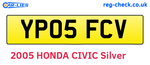 YP05FCV are the vehicle registration plates.