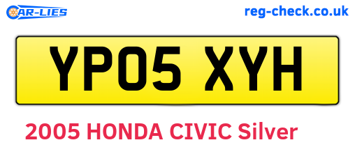 YP05XYH are the vehicle registration plates.