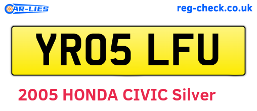 YR05LFU are the vehicle registration plates.