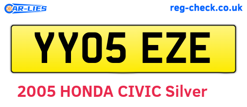 YY05EZE are the vehicle registration plates.