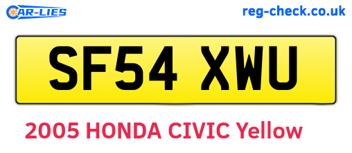 SF54XWU are the vehicle registration plates.