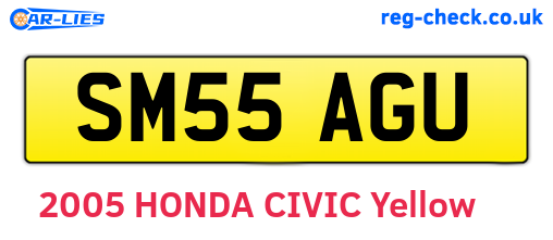 SM55AGU are the vehicle registration plates.