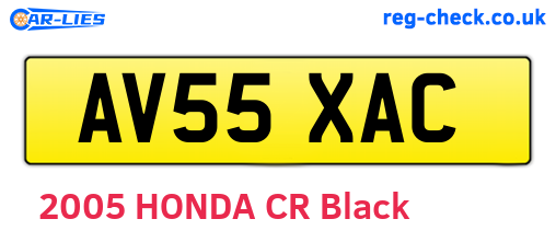 AV55XAC are the vehicle registration plates.
