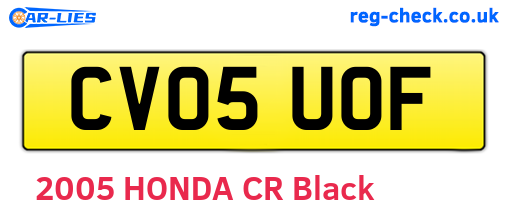 CV05UOF are the vehicle registration plates.